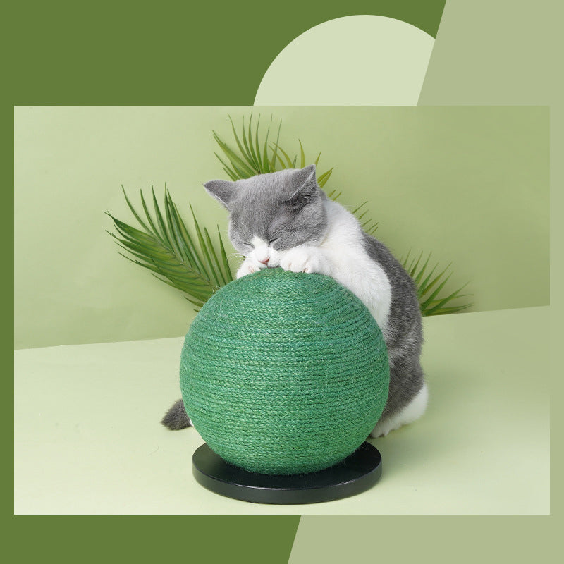 Cat Catches The Green Ball 