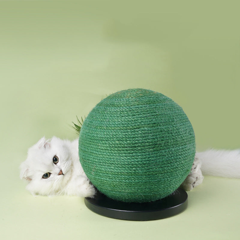 Cat Catches The Green Ball 